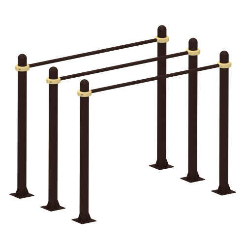 Спортивный комплекс №28, брусья тройные 2130*1400*1700 мм., D=89 мм.