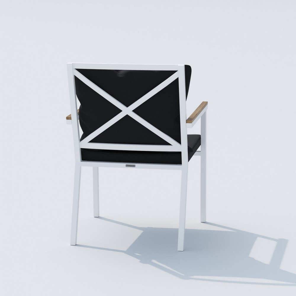 Обеденная группа Ideal Patio  ТЕЛЛА ФЕСТА плюс каркас белый, стол тик 220, ткань антрацит