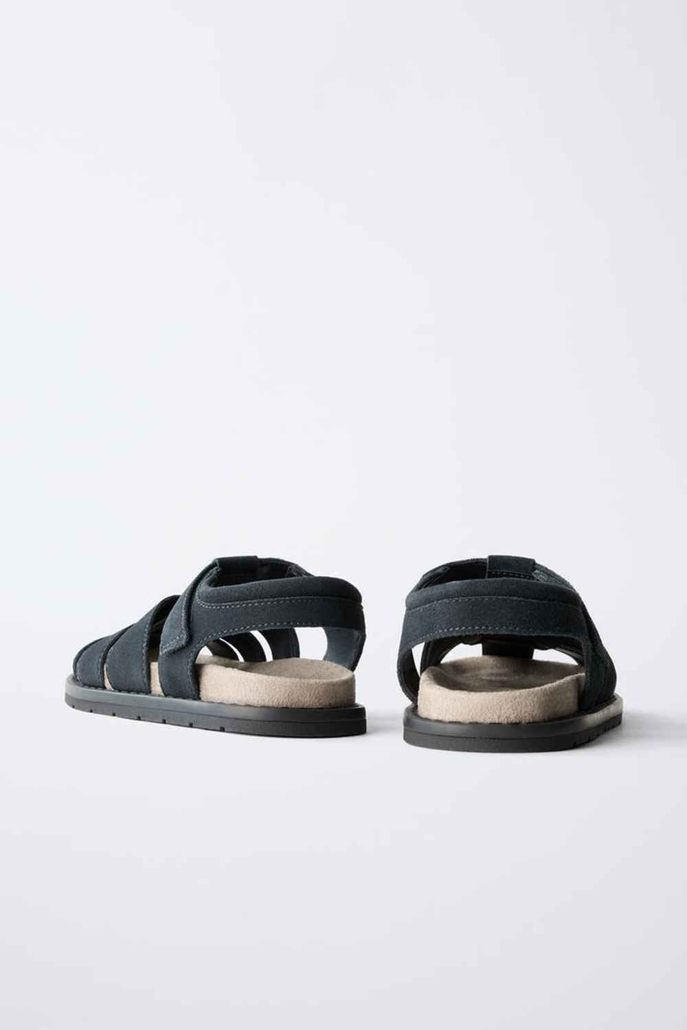 ZARA КОЖАНЫЕ САНДАЛИИ, МОРСКОЙ СИНИЙ