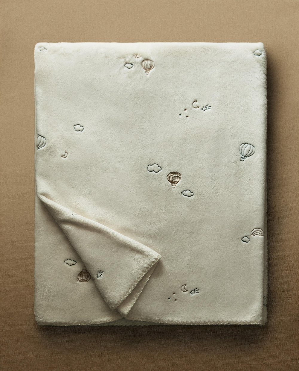 Zara Home плед детский из полиэстера, кремовый, 90x120 см