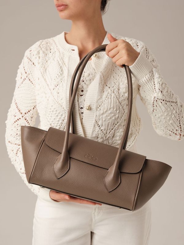 Кожаная сумка Viki DBR 31341 тауп