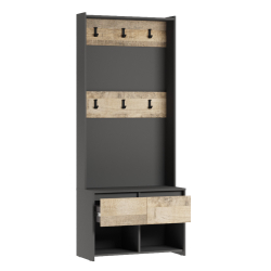 Вешалка Денвер, Графит, Дуб гранж песочный