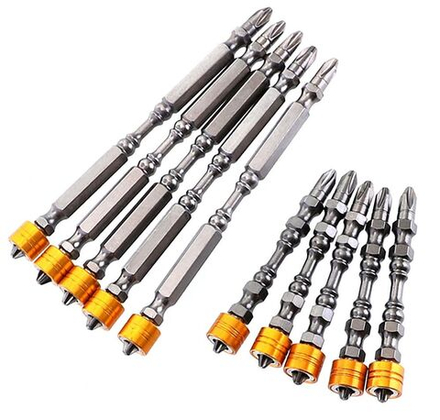 Набор бит магнит. для ГКЛ 6.35х65мм. PH2 сталь S2 (10шт) MaxiTool