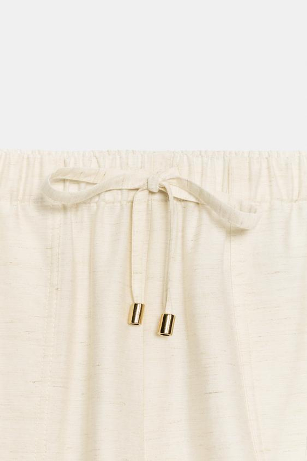 ZARA БРЮКИ С ЭЛАСТИЧНЫМ ПОЯСОМ, СВЕТЛО-БЕЖЕВЫЙ