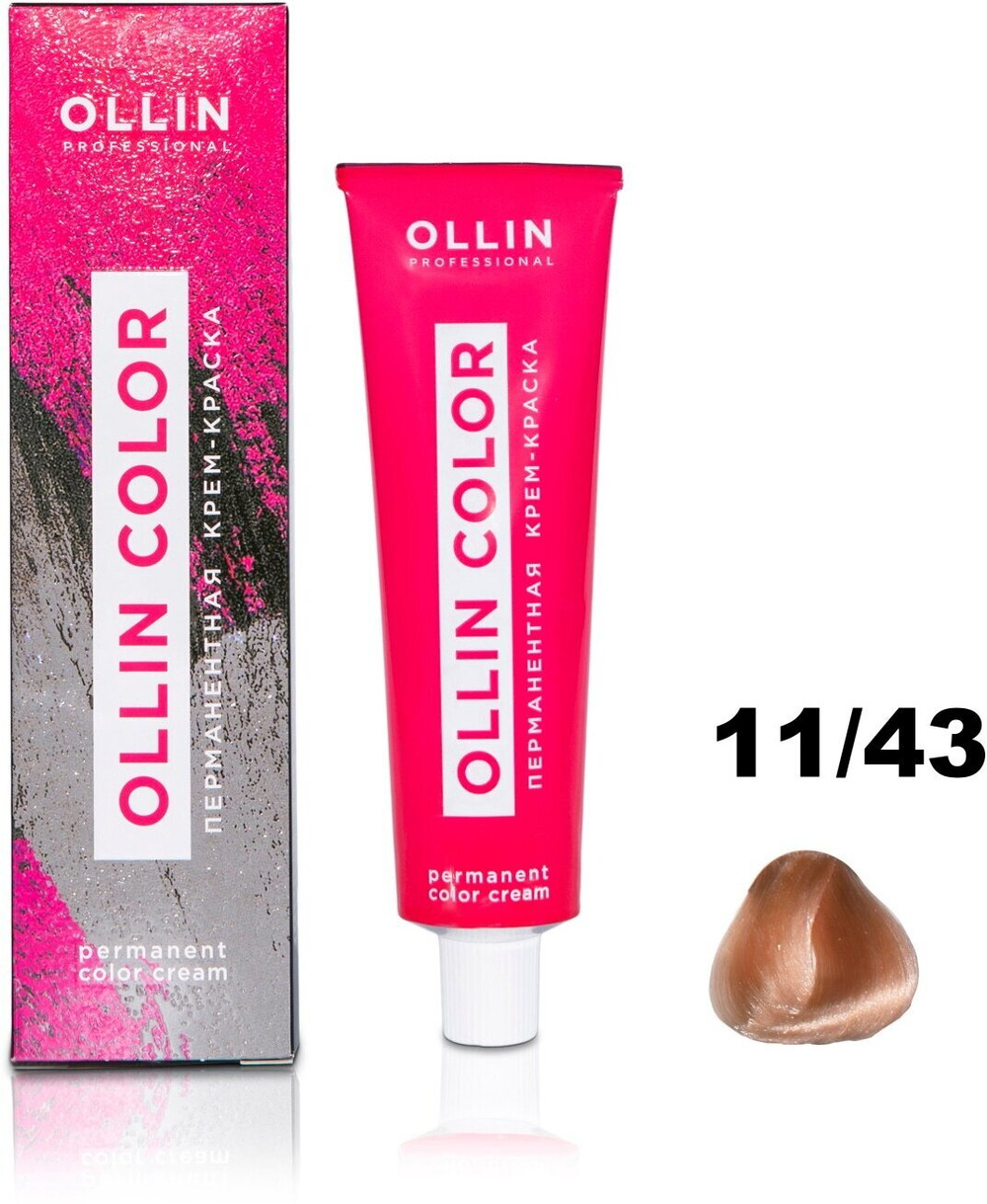 OLLIN COLOR 11/43 специальный блондин медно-золотистый 60мл Перманентная крем-краска для волос