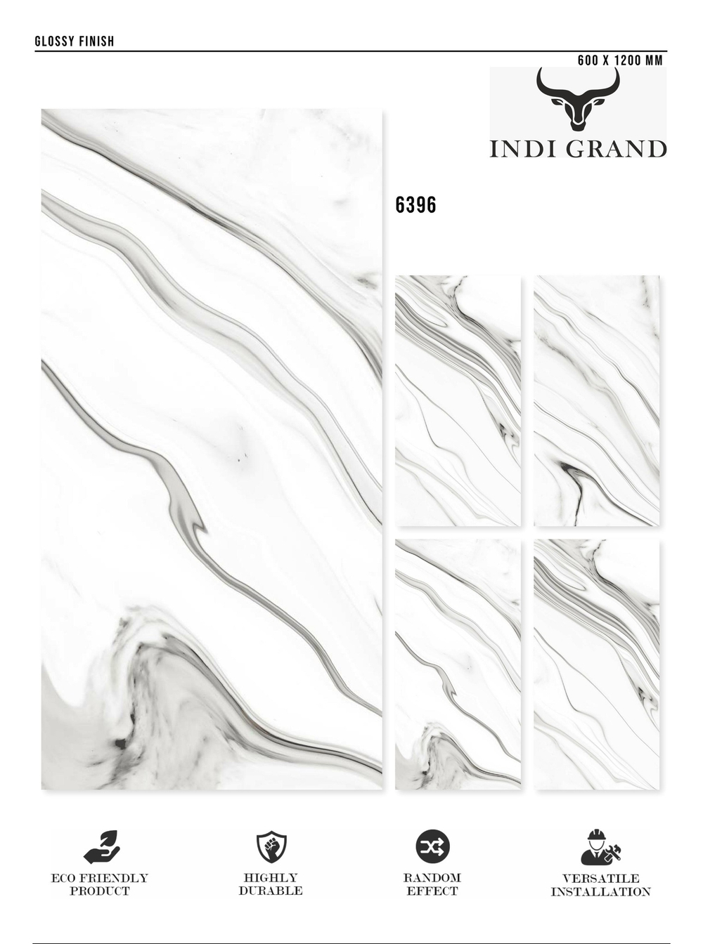 Керамогранит glossy №4 , 60х120, 6396