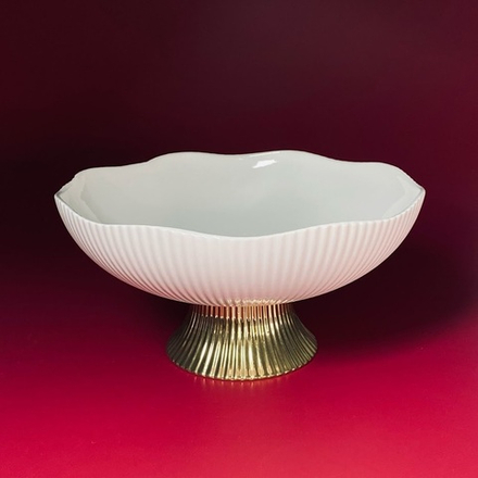 Lenardi 163-019 Конфетница 20х10,5см на ножке MULTICOLOR в под.уп.(х12)Фарфор