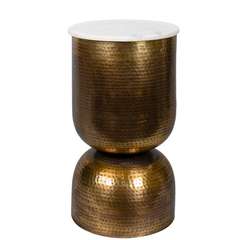 Кофейный столик Антик белый мрамор, Ø32х50 см