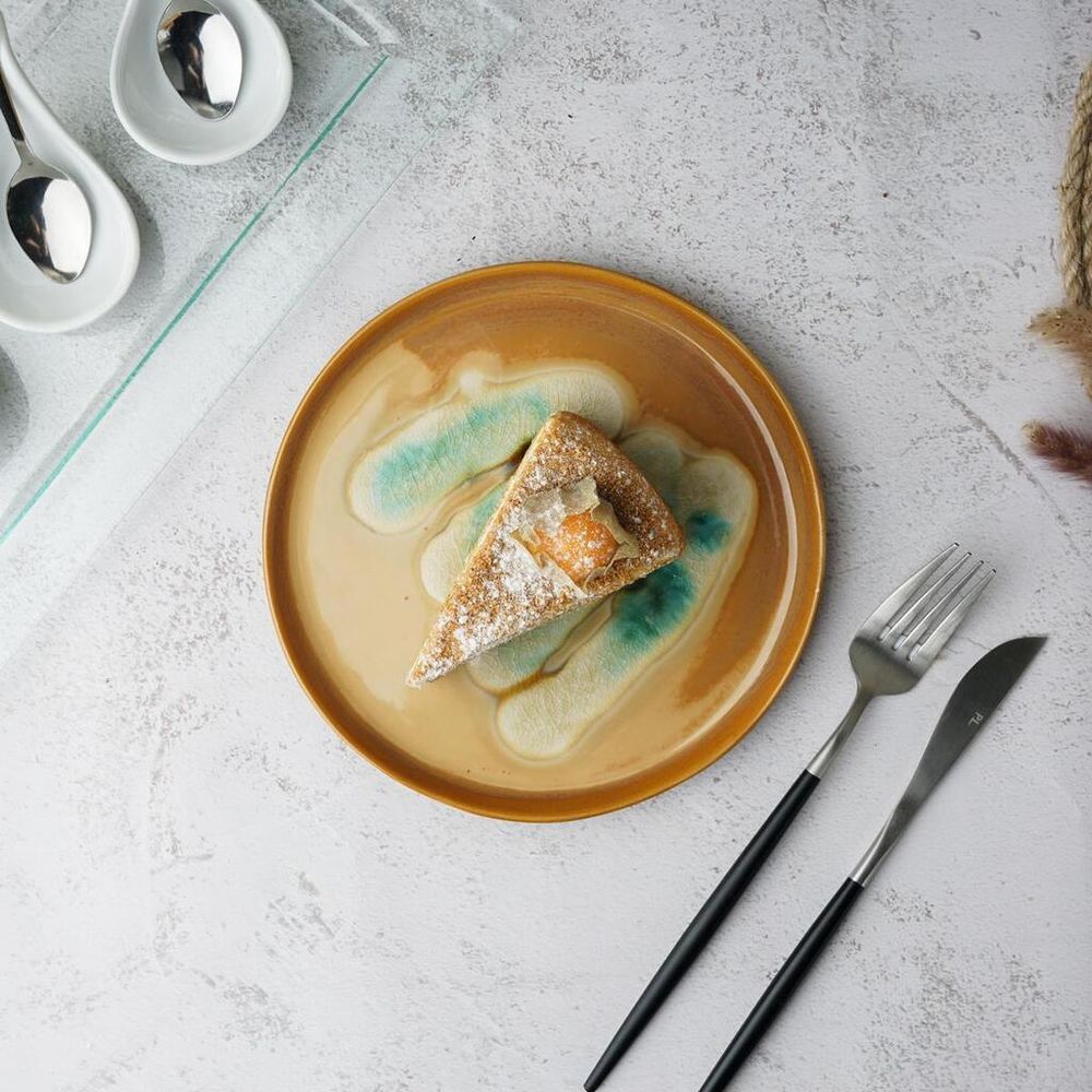 Тарелка d 18,5 см h1,5 см Light Brown Spots Sea Wave Frutti di Mare P.L. [1]