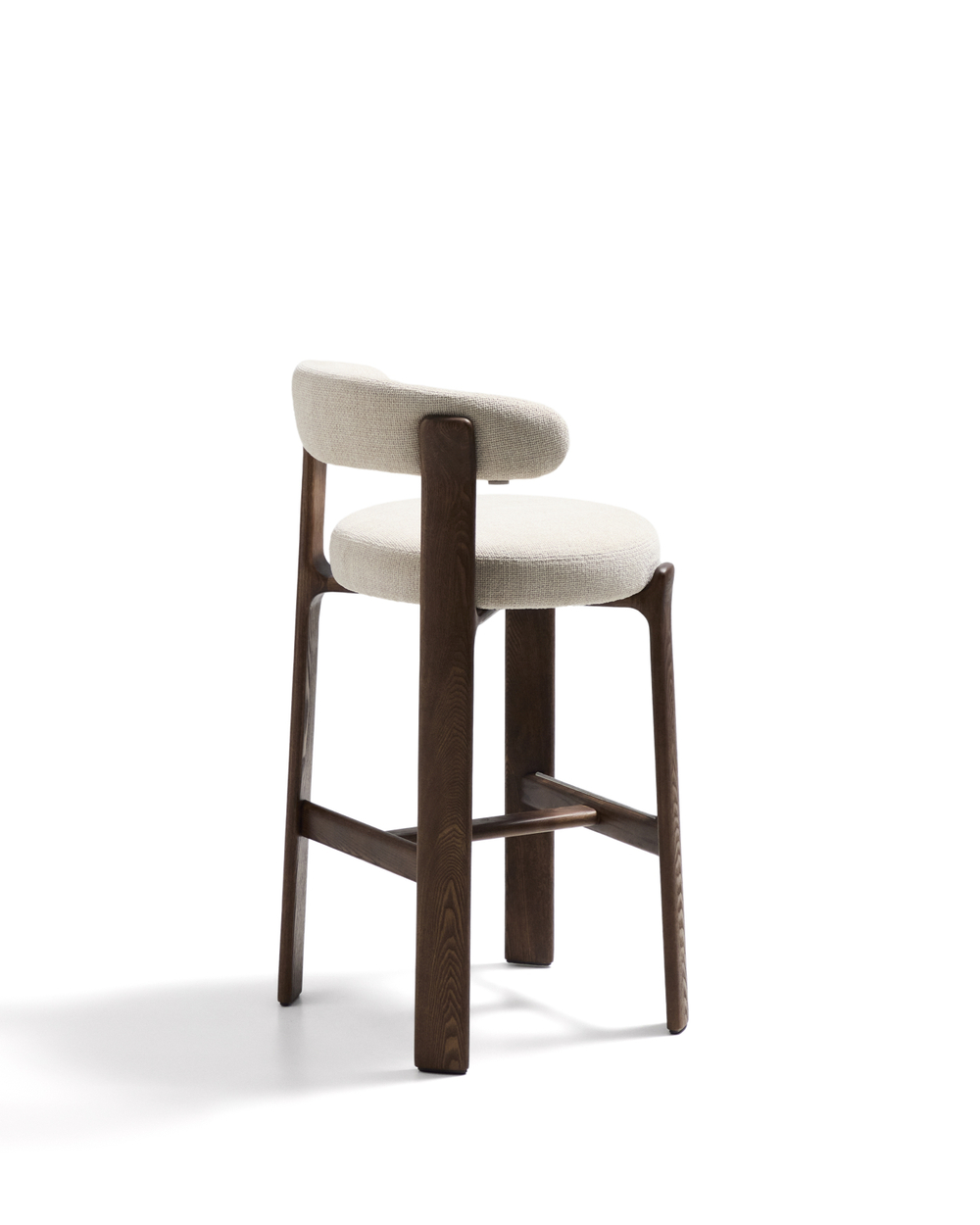 Барный стул Granite из бежевой синели и ясеня с отделкой орех 75 см