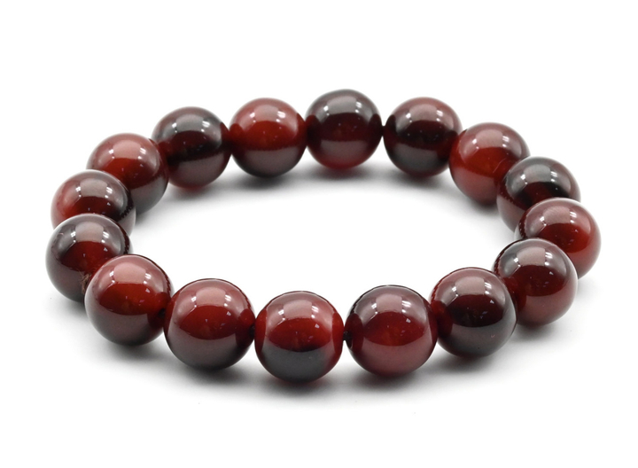 Браслет из полимера цвет бордовый шар 12 мм