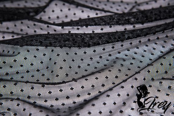 Сетка эластичная ромбик оптом, черный 170