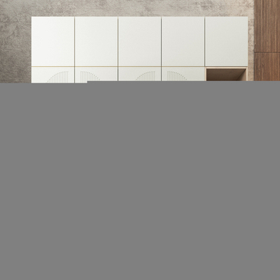 Шкаф Агератум МДФ четырехсекционный с антресолью и стеллажом Лайн керамика (0,27) А10032 матовая - Дуб Сонома 3025  260*45*220