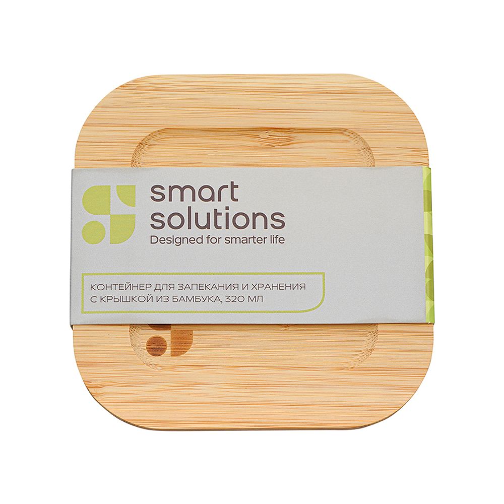 Контейнер для запекания и хранения Eco Store с крышкой из бамбука, 320 мл