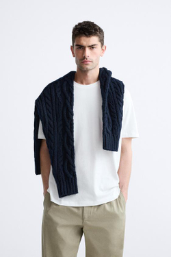 ZARA БАЗОВАЯ ФУТБОЛКА MEDIUM WEIGHT, БЕЛЫЙ