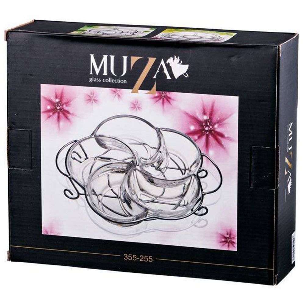 МЕНАЖНИЦА 5-ТИ СЕКЦИОННАЯ 28*23*6 СМ. НА МЕТАЛ.ПОДСТАВКЕ. КОЛЛЕКЦИЯ "MUZA" (КОР=6ШТ.)