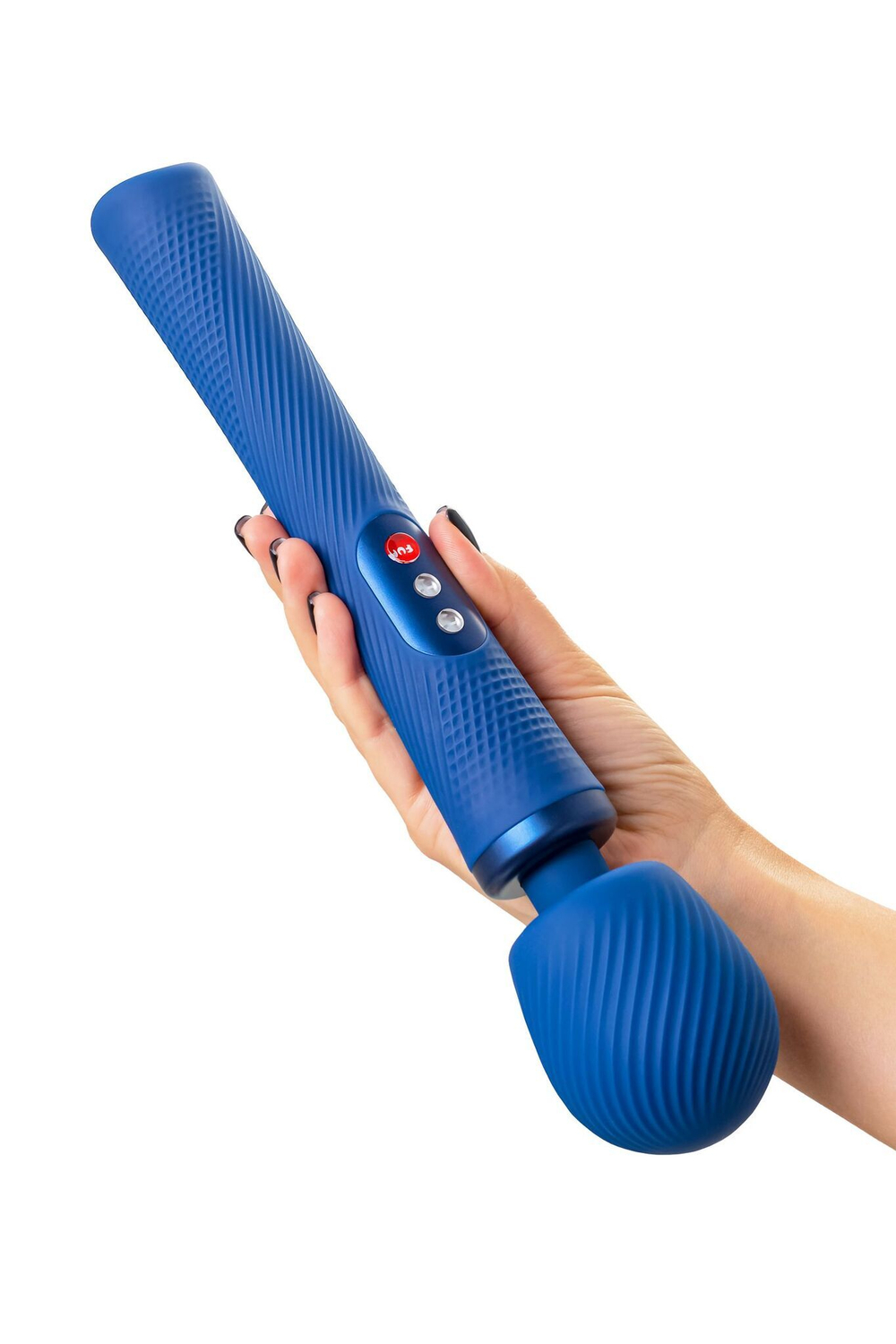 Синий вибромассажер Vim Vibrating Wand - 31,3 см. (Цвет: синий)