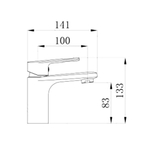 Смеситель для раковины, РМС, корот изл, с картриджем, хром, SL134-001F