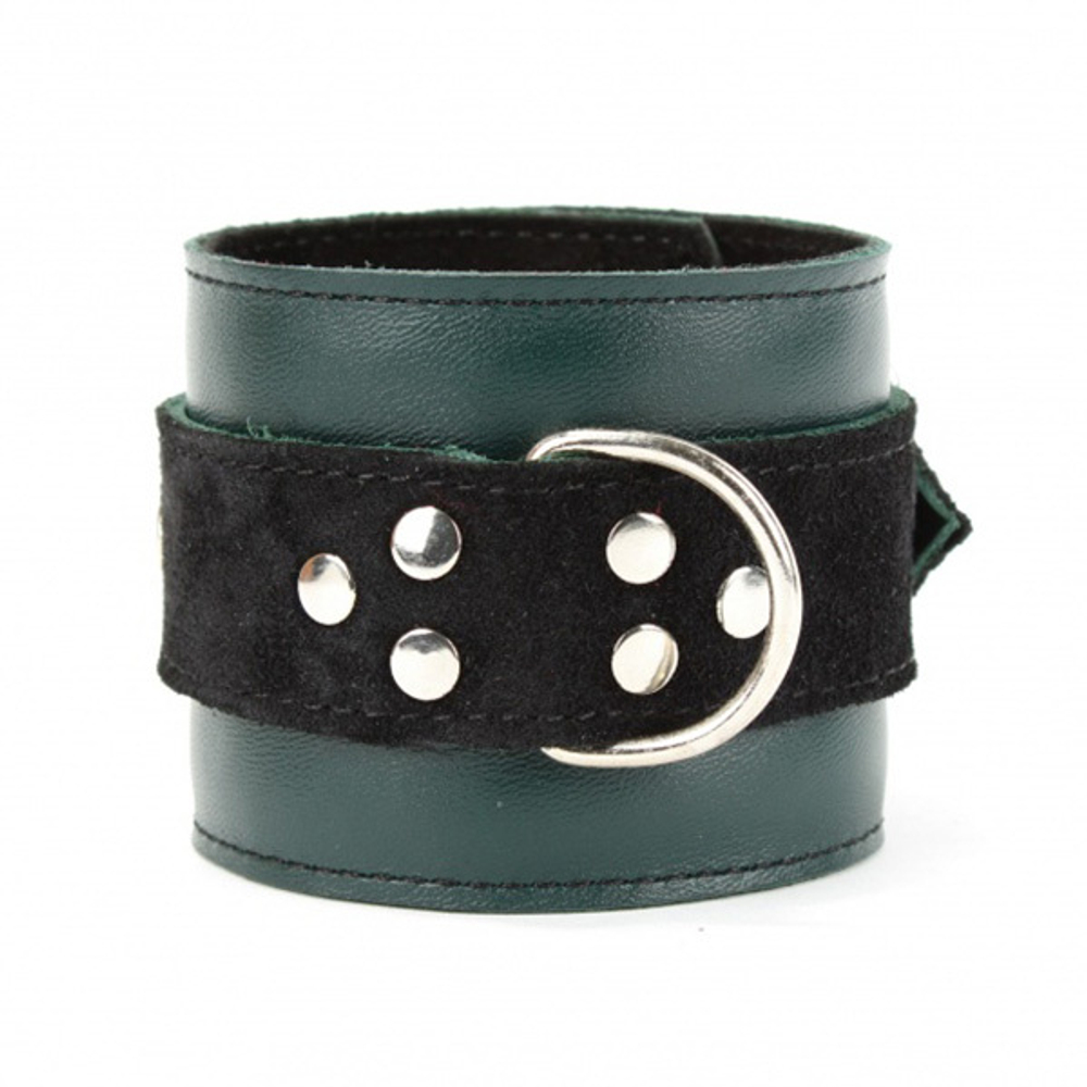 Изумрудные кожаные оковы БДСМ Арсенал Lady's Arsenal Emerald Shackles 67025