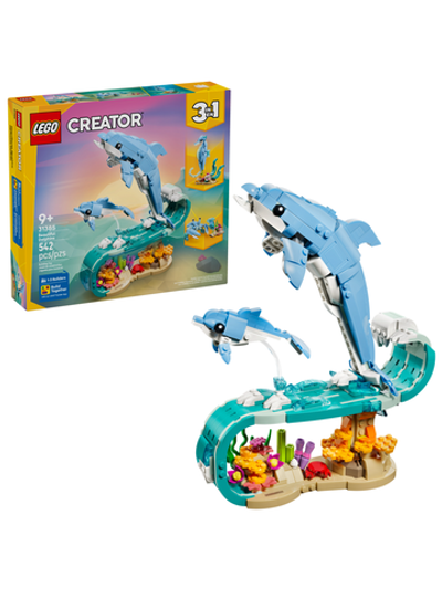 Конструктор LEGO Creator 31385 лего Красивые дельфины, перестраиваемый 3в1