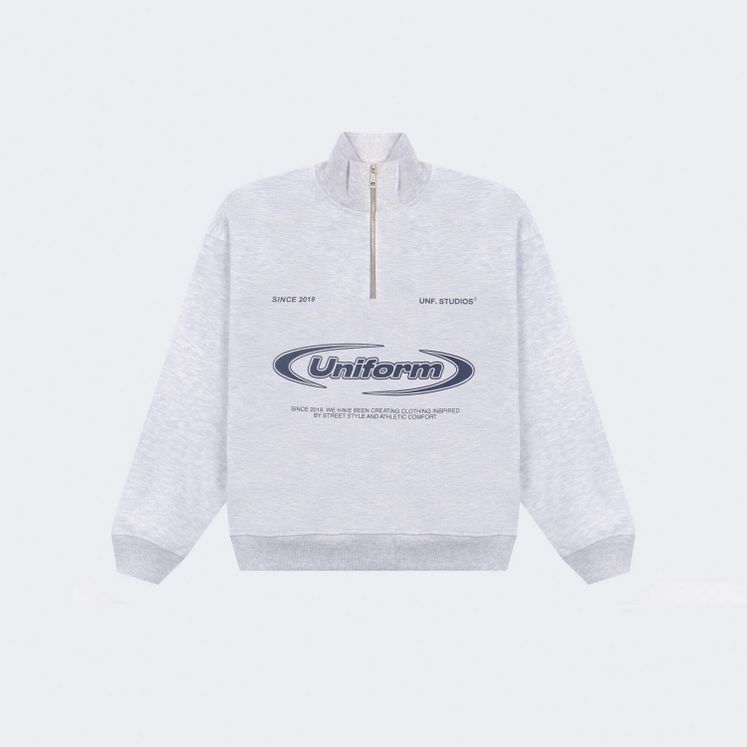 Cвитшот UNIFORM Half-zip Heavy Athletic, серый меланж