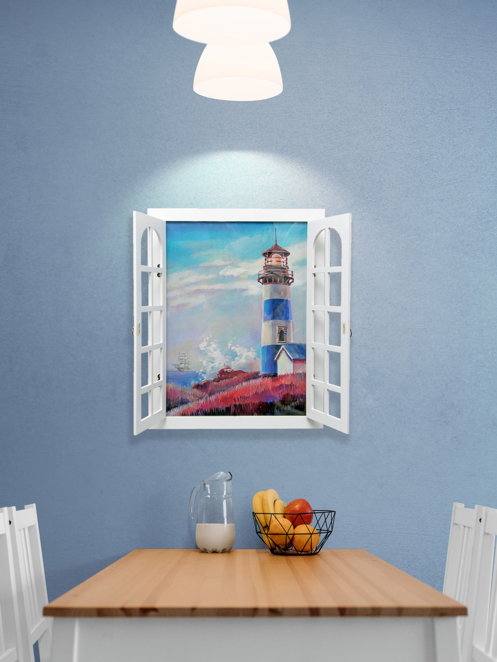 Панно со ставнями "Вид из окна" 37,5*49 см