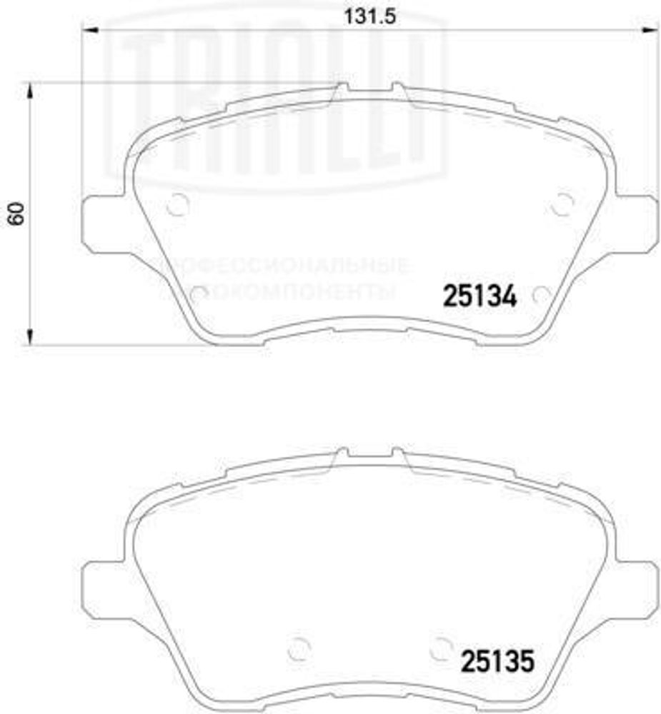 Колодка торм. Ford Fiesta VI (08-) перед. (TRIALLI)