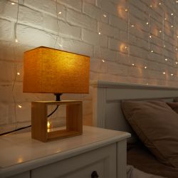 UML-B401 E27 ORANGE-WOOD Светильник настольный декоративный под лампу Е27. 40W. Механический выключатель. Оранжевый. ТМ Uniel