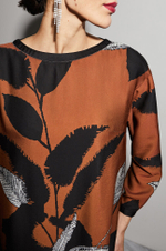 51223 Платье женское (желто-коричневый принт)