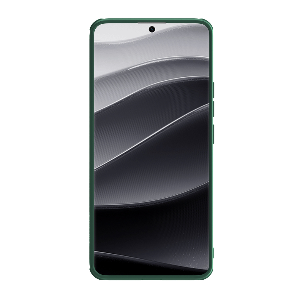 Усиленный чехол зеленого цвета (Dark Green) с сдвижной шторкой для камеры от Nillkin для Xiaomi Redmi Note 14 Pro 5G и Mi Poco X7 5G, серия CamShield Pro Case