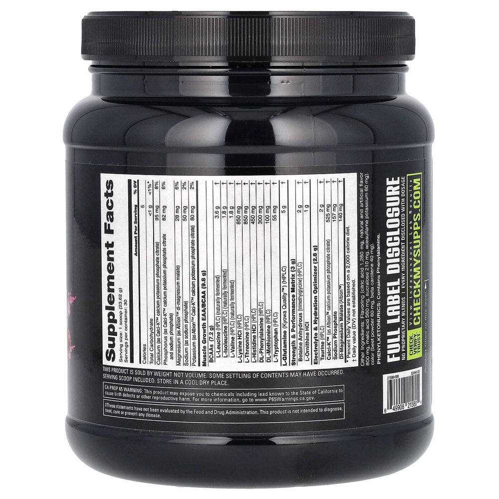 NutraBio, Intra Blast, аминокислотная смесь для приема во время тренировки, со вкусом вишневого лаймада, 709 г (1,56 фунта)