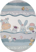Ковер 2484 - Овал - коллекция SOFIT 0,8*1,5м Cream