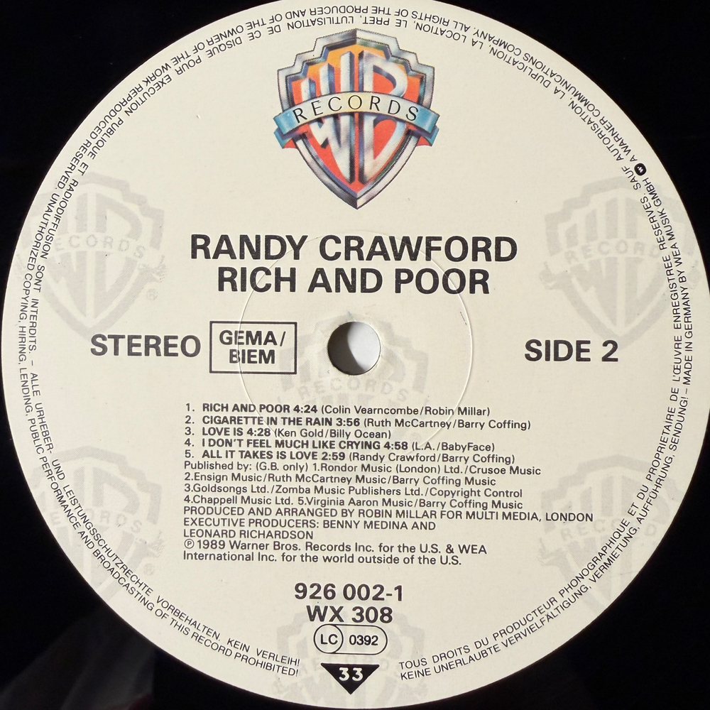 Randy Crawford - Rich And Poor (Германия 1989г.)