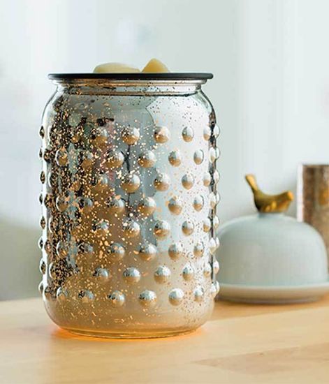 Аромасветильник настольный Серебряный Меркурий стекло, Candle Warmers
