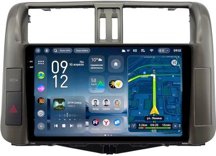 Магнитола для Toyota Land Cruiser Prado 150 2009-2013 (взамен 7" навигации) - Teyes CC4-PRO монитор 9.5" 2K QLED на Android 13, Snapdragon 778G, AI, CarPlay, DSP, 4G SIM-слот
