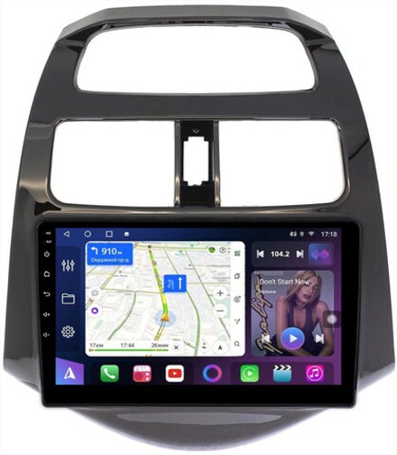 Магнитола для Chevrolet Spark M300 2009-2022, Ravon R2 (рамка глянцевая) - FarCar 3039GL монитор 9" QLED на Android 13, 8-ядер, CarPlay, 4G SIM-слот