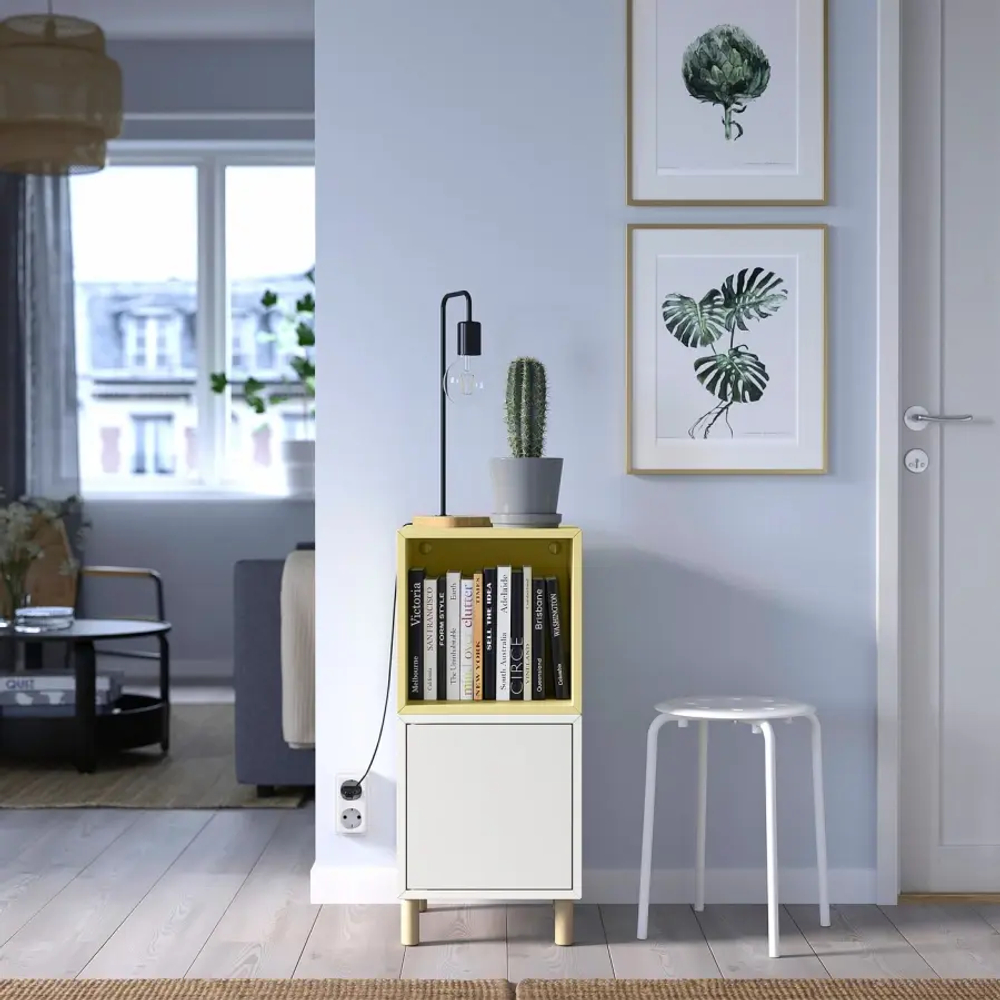 Комбинация для хранения - EKET IKEA/ ЭКЕТ ИКЕА,  80х70х35 см,  желтый/белый