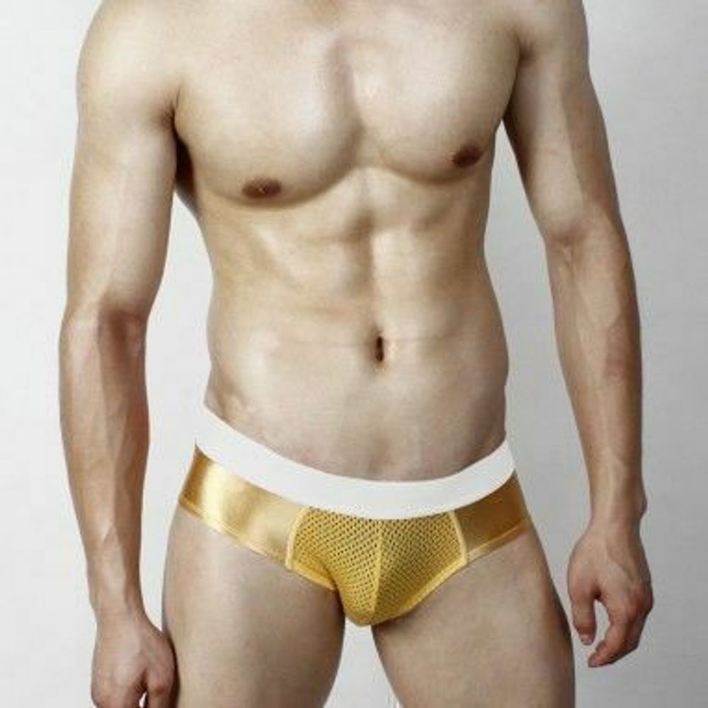 Мужские трусы брифы золотистые Superbody Golden Briefs