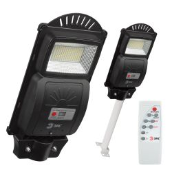 ЭРА Консольный светильник на солн. бат.,SMD,с кронштейном,20W, с датч. движ.,ПДУ,400lm, 5000К, IP65 | Уличное освещение на солнечных батареях