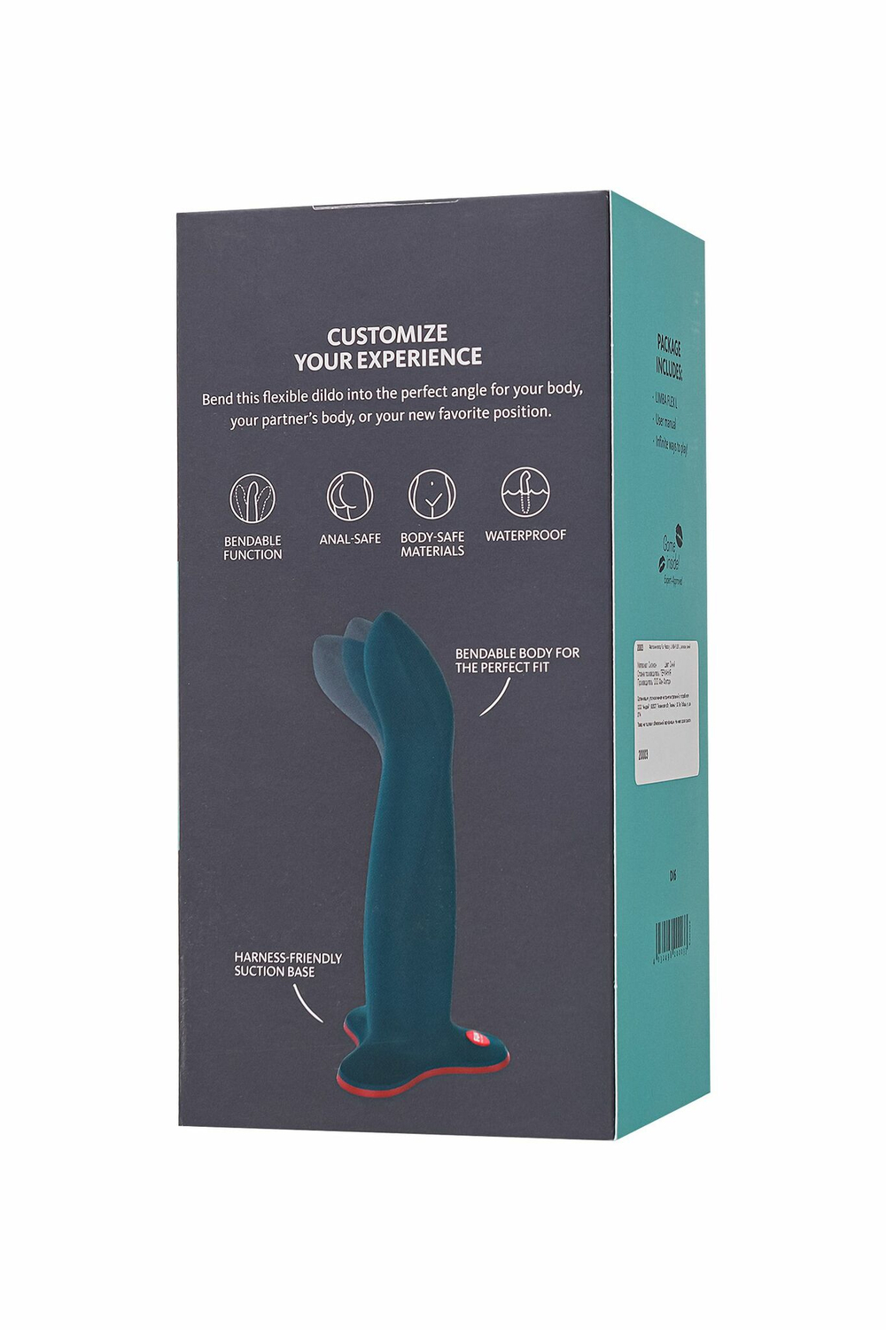 Синий фаллоимитатор Limba Flex L - 18,1 см. (Цвет: синий)