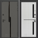 Дверь входная Лабиринт CARBON 02 Сандал белый, стекло черное металлическая