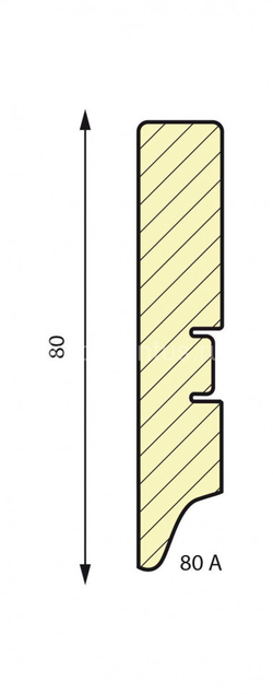 Плинтус МДФ Smartprofile Paint 3D wood 80А белый под окраску 16x80х2400 мм