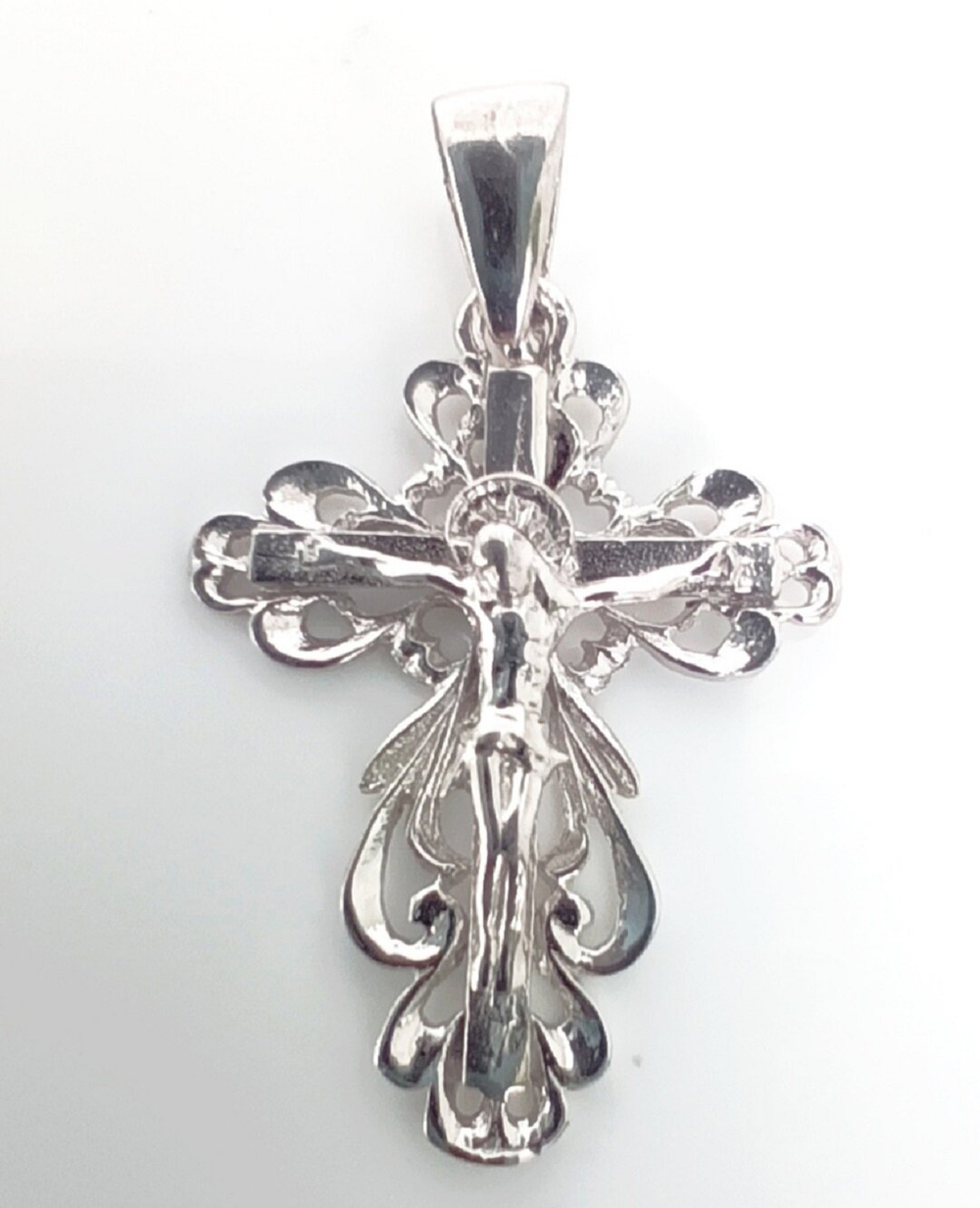 Крест Эстерелла , серебро 925*, родированный, славянский оберег/Ф