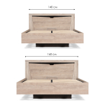 Кровать Woodville Магантия 140х200 сПМ парящая дуб баррик