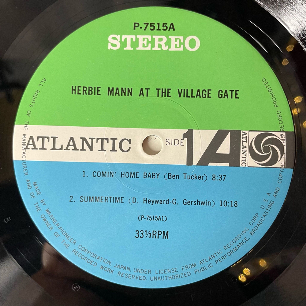 Винтажная виниловая пластинка LP Herbie Mann At The Village Gate (Japan 1976) (No Obi) Summertime
