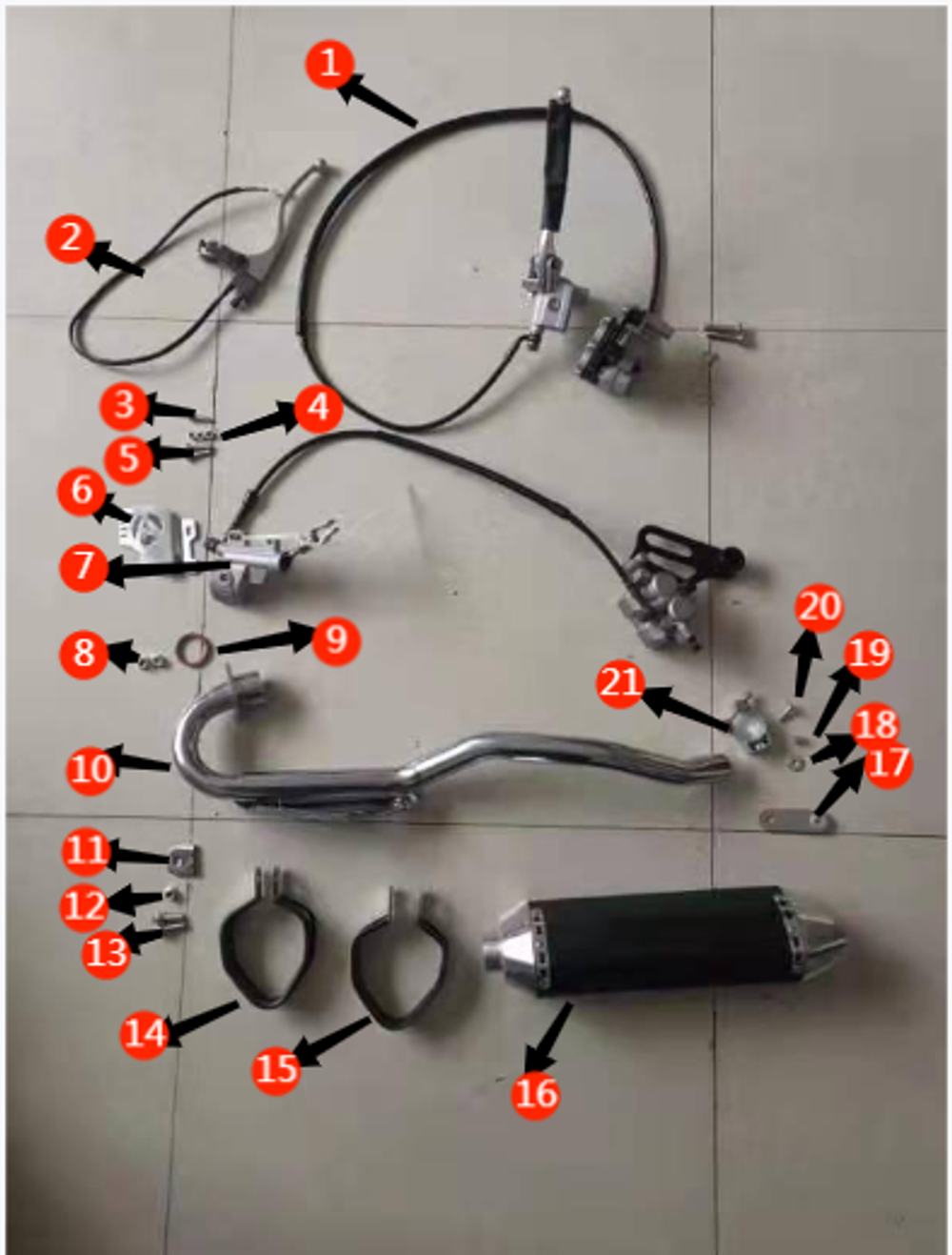 Запчасти J к питбайку Motax XR 250