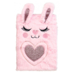 Блокнот детский Basir, формат А5, серия "Зайчик", переплет с мехом, 21.5*15.5 см, 80 листов, 4 цвета ассорти