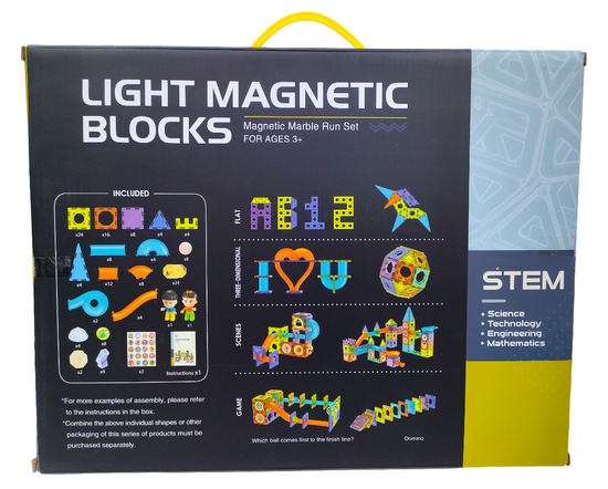 Светящийся магнитный конструктор Light Magnetic Blocks  "Аттракцион" с шариками , 150 дет.
