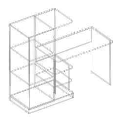 Стол письменный с пеналом левый МС "Стил"
