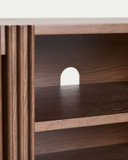 Тумба под ТВ Beyla из ясеня с отделкой под орех